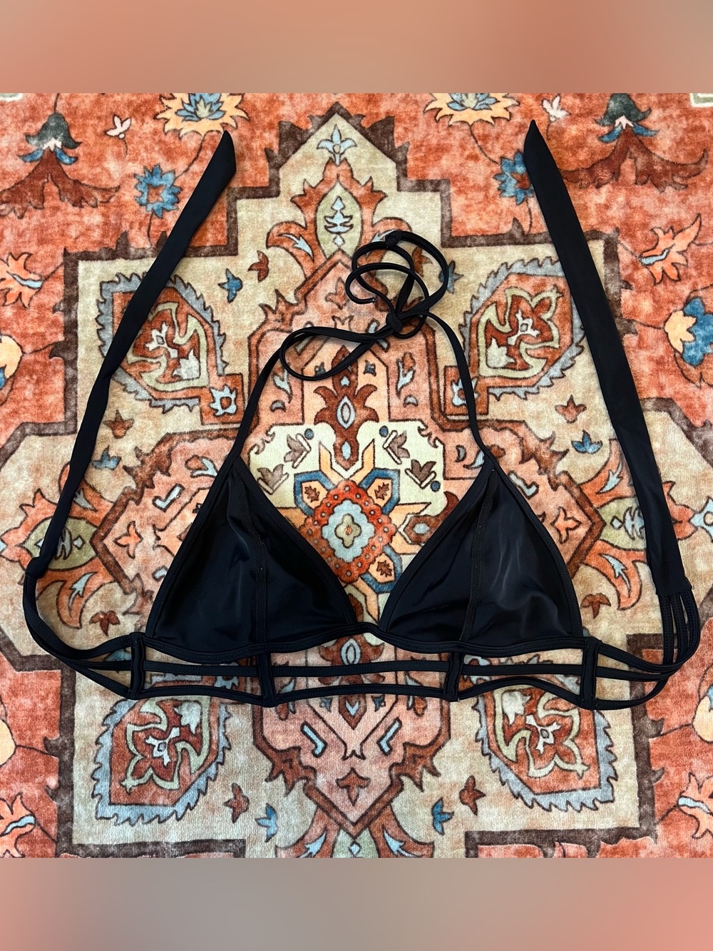 VS PINK Black Triangle Cage Bikini Top